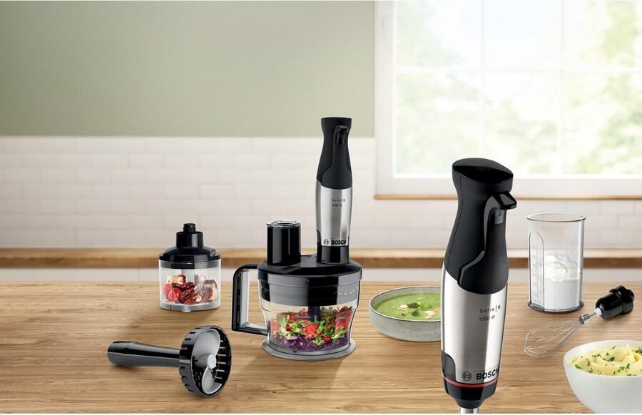 Bosch Staafmixer ErgoMaster Serie 6 MSM6M673 1000W Inclusief Hakmolen Aardappelstamper en Garde