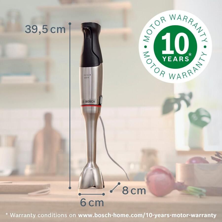BOSCH Staafmixer ErgoMaster Serie 6 MSM6M810 4 messen mixvoet roestvrij staal zwart
