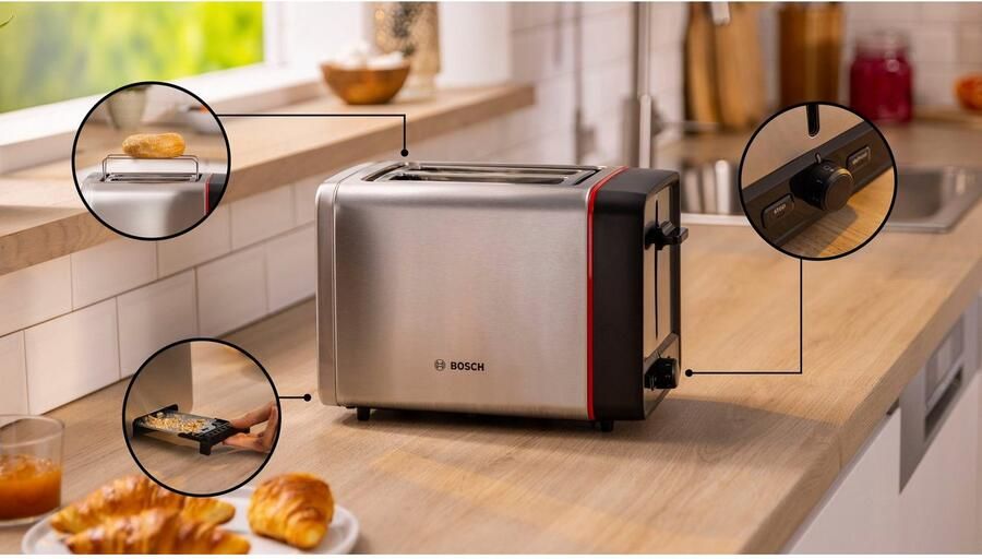 BOSCH Toaster MyMoment TAT6M420 geïntegreerde opzet voor broodjes ontdooi opwarmfunctie brood centreren - Foto 2