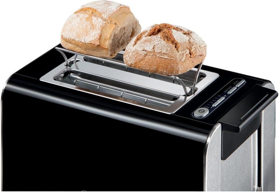 BOSCH Toaster Styline TAT8613N geïntegreerde broodjesopzet liftfunctie Ontdooifunctie automatische uitschakeling broodcentrering roestvrij staal zwart - Foto 4