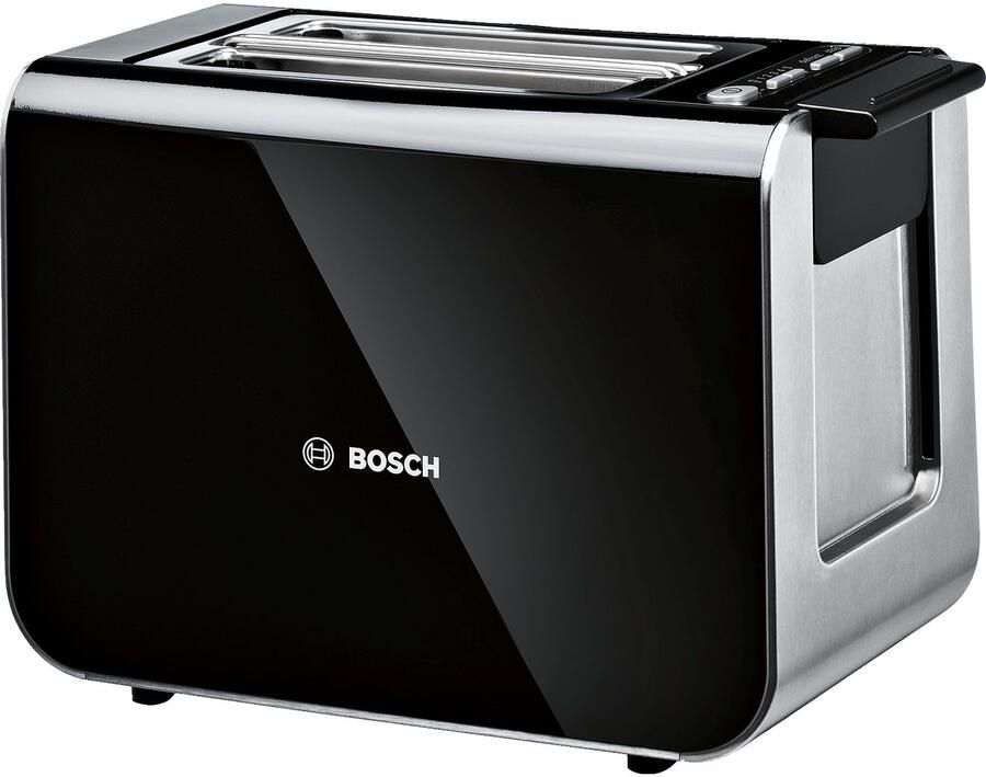 BOSCH Toaster Styline TAT8613N geïntegreerde broodjesopzet liftfunctie Ontdooifunctie automatische uitschakeling broodcentrering roestvrij staal zwart - Foto 2