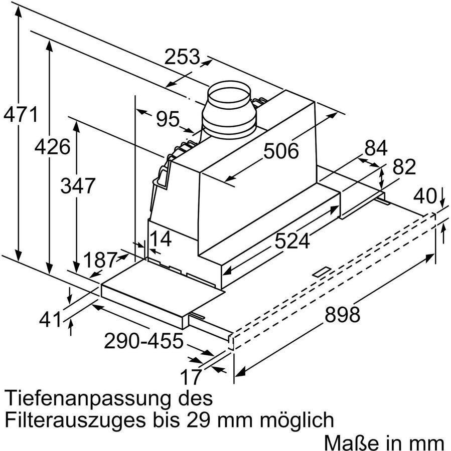 Bosch Serie 4 DFR097A52 Afzuigkap 729 m³ uur telescopisch Metallic A - Foto 3