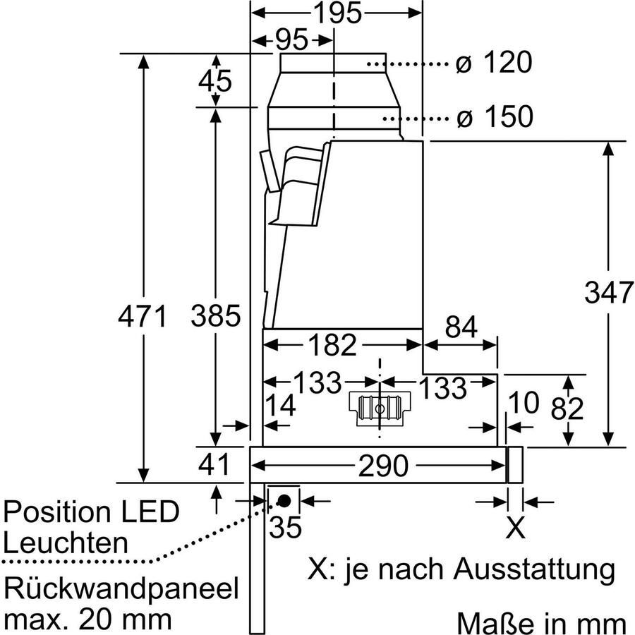 Bosch Serie 4 DFR097A52 Afzuigkap 729 m³ uur telescopisch Metallic A