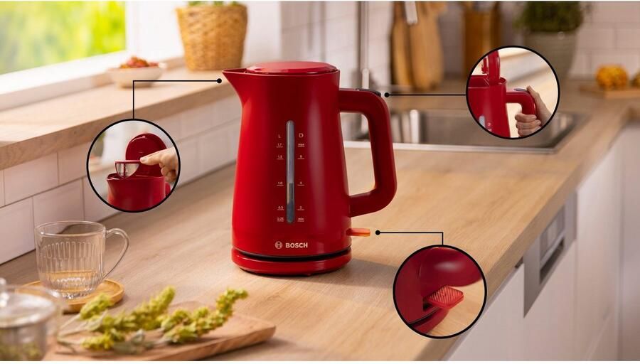 BOSCH Waterkoker MyMoment TWK3M124 1 7 l Automatische uitschakeling kopjesweergave aan beide kanten waterniveauaanduiding - Foto 2