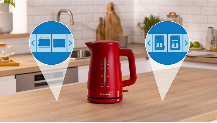 BOSCH Waterkoker MyMoment TWK3M124 1 7 l Automatische uitschakeling kopjesweergave aan beide kanten waterniveauaanduiding - Foto 3