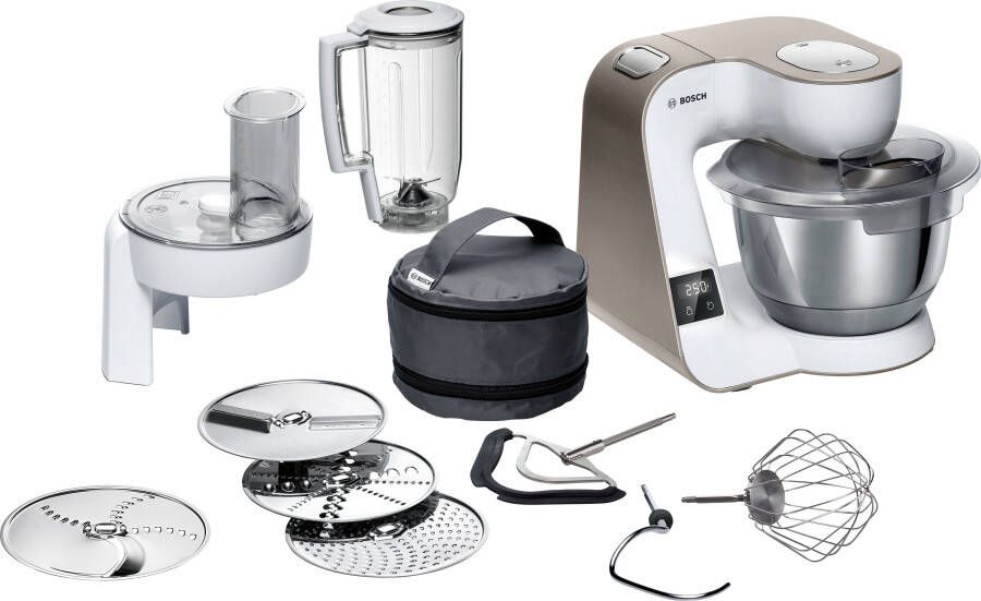 BOSCH Keukenmachine Serie 4 MUM5XW20 geïntegreerde weegschaal continu rasp- en snijapparaat wit champagne - Foto 2