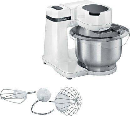 BOSCH Keukenmachine Serie 2 MUMS2EW00 edelstalen kom wit Planetenmixers kneedhaken schaar- klop- mixbesen van roestvrij staal 4 standen - Foto 2