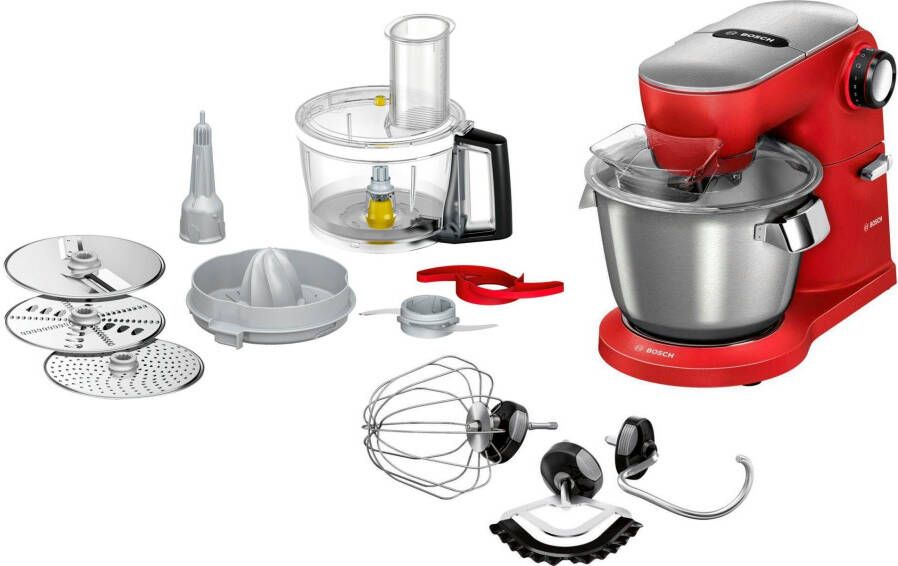 BOSCH Keukenmachine Kneedhaken meng- siliconen garde vaatwasmachinebestendig rood zilverkleur - Foto 3