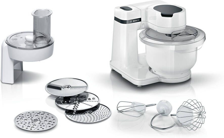 BOSCH Keukenmachine Serie 2 MUMSAW01 Kunststoffschüssel Durchlaufschnitzler weiß