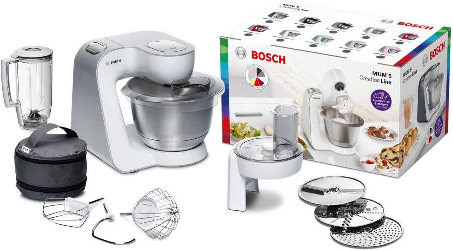 BOSCH Keukenmachine Serie 4 MUM58L20 continu rasp- en snijapparaat mixer grijs 3 schijven kom kneedhaak mix- siliconen garde vaatwasserbestendig - Foto 4