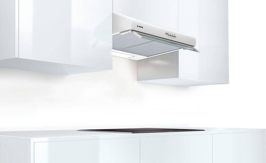 Bosch dul63cc20 traditionele wandafzuigkap recycling-350 m3 lucht h max uitlaat-72 db-3 snelheden-l 60 cm-wit