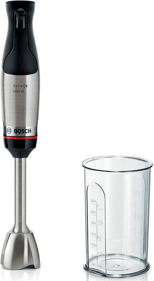 BOSCH Staafmixer ErgoMaster Serie 6 MSM6M610 4 messen mixvoet roestvrij staal zwart