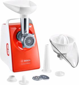 BOSCH Vleesmolen CompactPower MFW3630I inclusief citruspers worstvuller en kibbeh-opzet