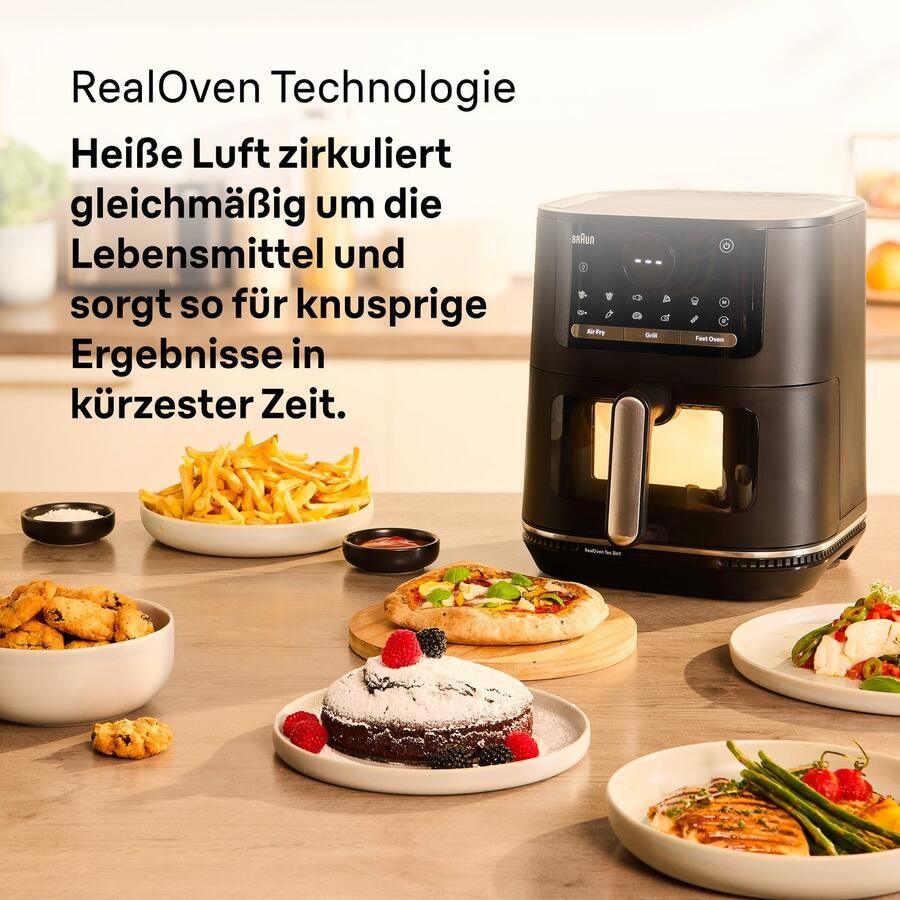 Braun x Piet Huysentruyt MultiFry 5 Airfryer 3in1 met kookvenster -HF5073IBK 6L tot 6 personen RealOven Tec