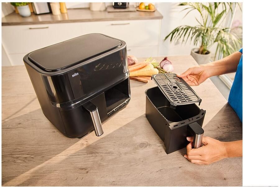 Braun Airfryer TwinCook TD 3030I BK 2.850 w realair technologie 80-200 graden 2 kookmanden sync functie - Foto 9