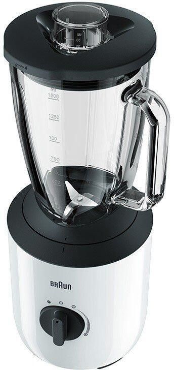 Braun Blender PowerBlend 3 JB 3150 WH 800W traploos regelbaar 1 5 L glazen kan - Foto 4