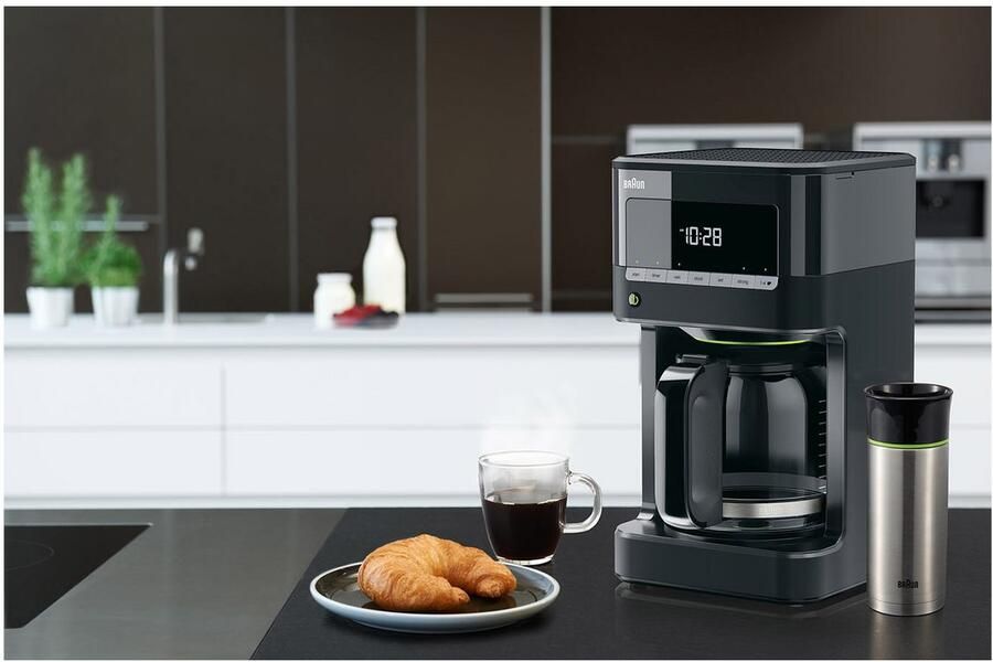 Braun Filterkoffieapparaat PurAroma 7 KF 7020 12 koppen glazen kan 4 programma's timer 1.000 w instelbare koffiesterkte ontkalkingsindicator druppelstop - Foto 3