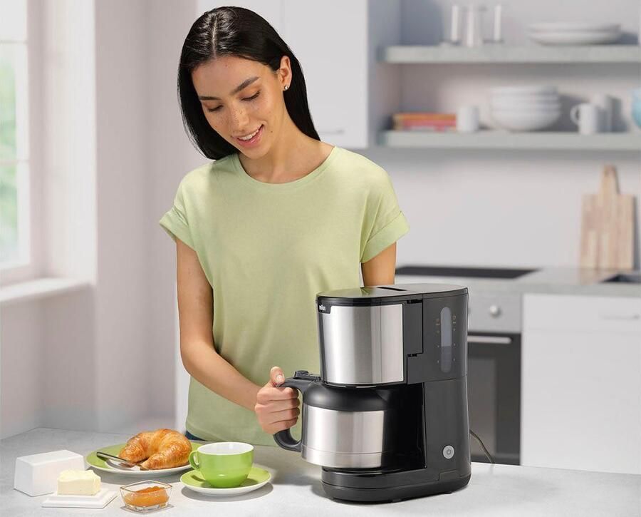 Braun Filterkoffieapparaat PurShine KF1505 BK 1 2 l 1000w automatische uitschakeling uitneembare filtermand roestvrij staal - Foto 2