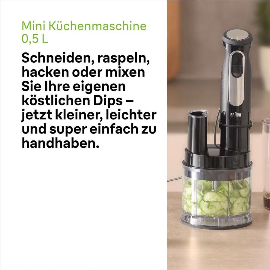 Braun Staafmixer MultiQuick 5 Pro MQ 55755 M 1000W 25 instellingen keukenmachine Spatbescherming 500 ml mini keukenmachine + accessoires extra maalmes - Foto 2