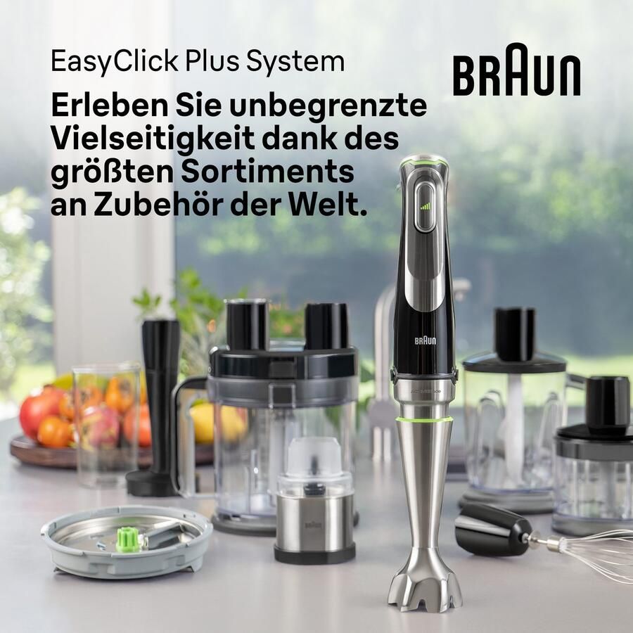 Braun Staafmixer MultiQuick 9 MQ 9187XLI 1200W traploos dynamisch mes Spatbescherming extra maalmes 2 modi + pulsfunctie keukenmachine