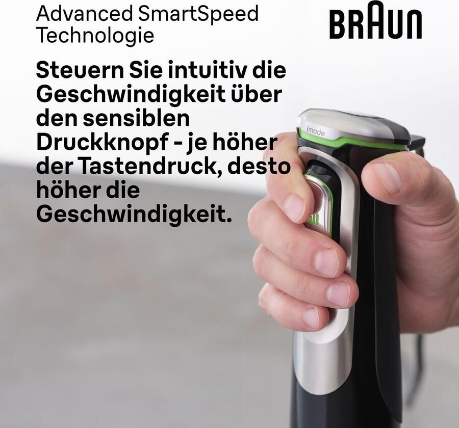 Braun Staafmixer MultiQuick 9 MQ 9187XLI 1200W traploos dynamisch mes Spatbescherming extra maalmes 2 modi + pulsfunctie keukenmachine - Foto 5