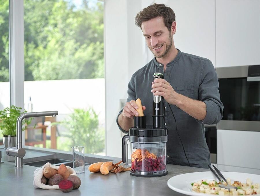 Braun Staafmixer MultiQuick 9 MQ 9195XL 1200W traploos regelbaar dynamisch mes Spatbescherming extra maalmes 2 modi + pulsfunctie blokjessnijder - Foto 3