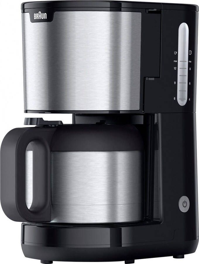 Braun Filterkoffieapparaat PurShine KF1505 BK 1 2 l 1000w automatische uitschakeling uitneembare filtermand roestvrij staal