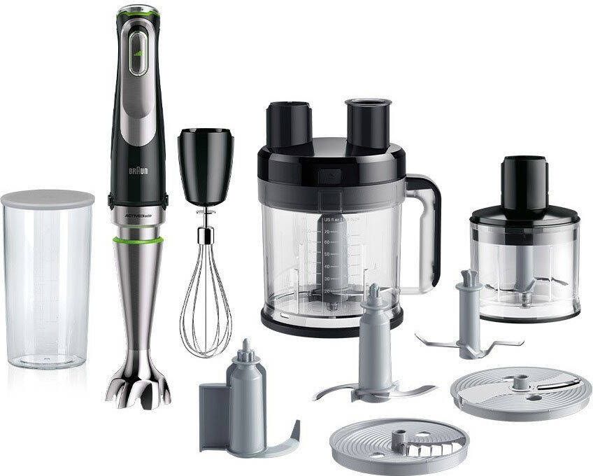 Braun Staafmixer MultiQuick 9 MQ 9195XL 1200W traploos regelbaar dynamisch mes Spatbescherming extra maalmes 2 modi + pulsfunctie blokjessnijder