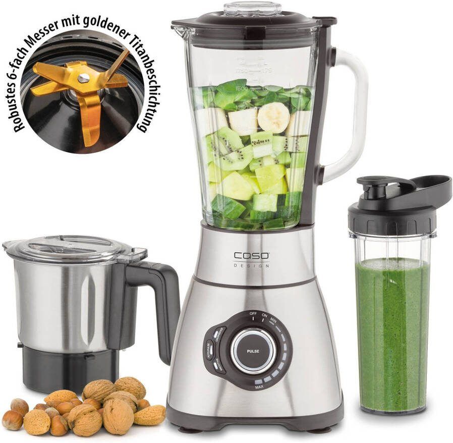 Caso Design CASO B1800 PowerBlender-Set – Professionele Blender – 1800 Watt – 2 Liter Tritan Kan – Smoothies Soepen & IJsmaken