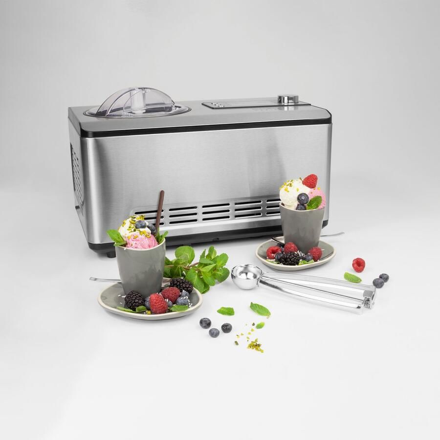 Caso Design CASO IceCreamer – 2-in-1 IJsmachine en Yoghurtmaker – 180 Watt – 2 Liter Inhoud – RVS Behuizing - Foto 5