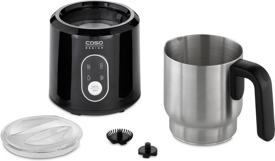 Caso Design CASO Crema & Choco Black Melkopschuimer – 4 functies – 500W – 250 ml melkschuim 350 ml warme melk – Zwart RVS - Foto 8