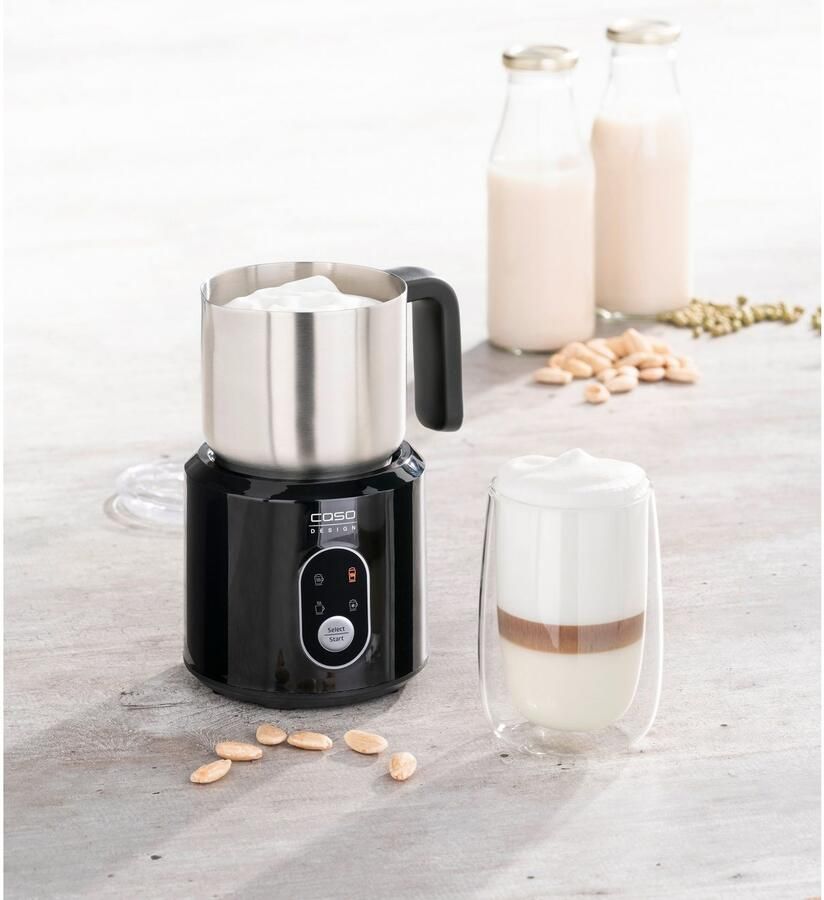 Caso Design CASO Crema & Choco Black Melkopschuimer – 4 functies – 500W – 250 ml melkschuim 350 ml warme melk – Zwart RVS - Foto 2