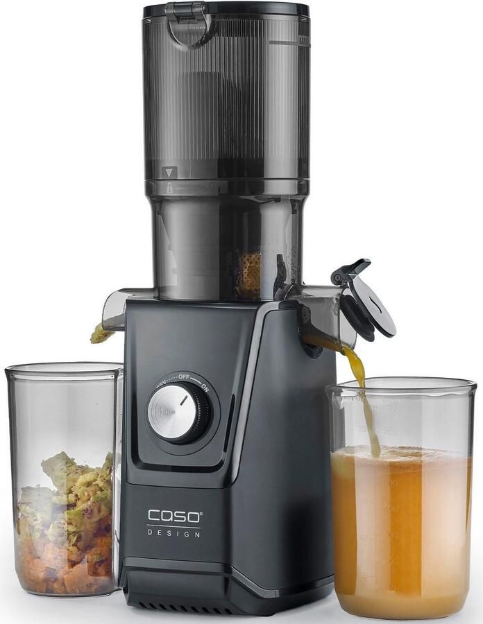 Caso Design CASO Juice Fit Slow Juicer – 200W – Matt Zwart – XL Vulopening Ø105 mm – 800 ml Sap- en Pomace container - Foto 4