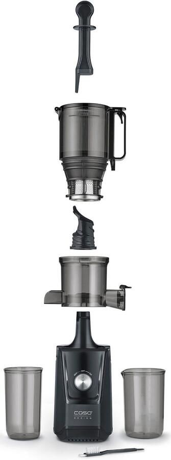 Caso Design CASO Juice Fit Slow Juicer – 200W – Matt Zwart – XL Vulopening Ø105 mm – 800 ml Sap- en Pomace container - Foto 9