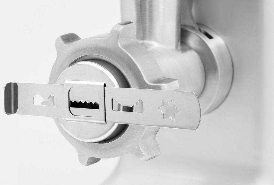 Caso Design CASO FW 2000 Zilver Krachtige elektrische vleesmolen 2000W motor Titanium mes Inclusief worstenvuller en koekjesopzetstuk - Foto 7