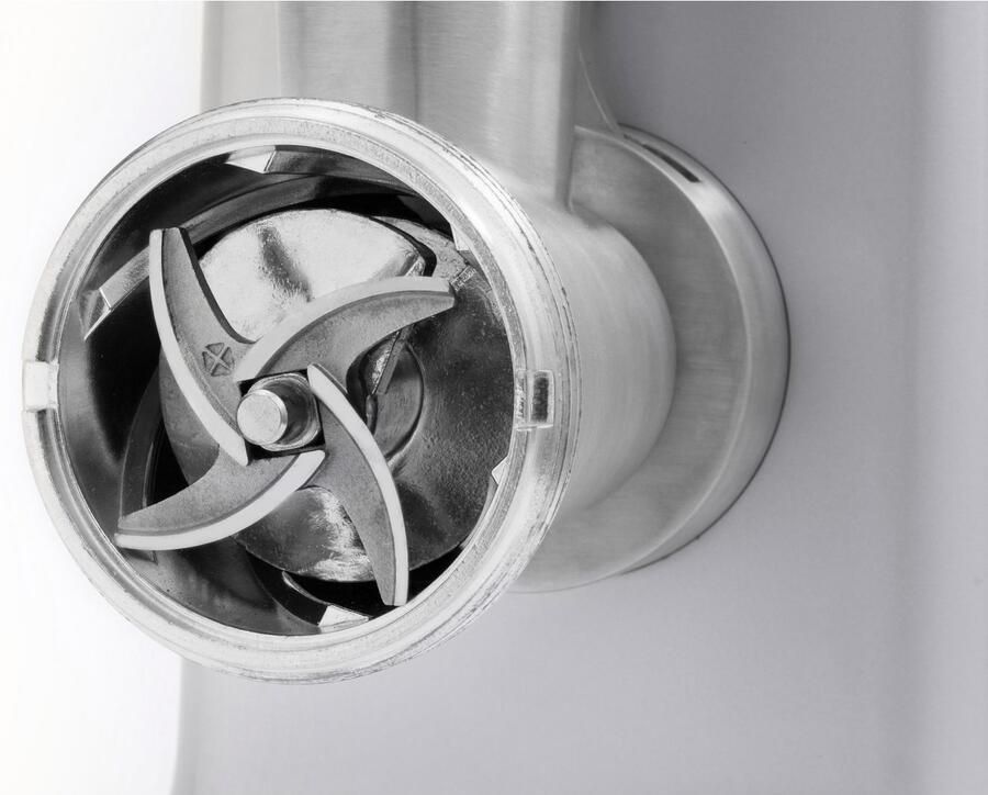 Caso Design CASO FW 2000 Zilver Krachtige elektrische vleesmolen 2000W motor Titanium mes Inclusief worstenvuller en koekjesopzetstuk - Foto 3