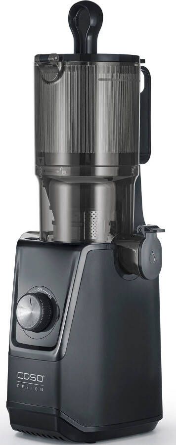 Caso Design CASO Juice Fit Slow Juicer – 200W – Matt Zwart – XL Vulopening Ø105 mm – 800 ml Sap- en Pomace container
