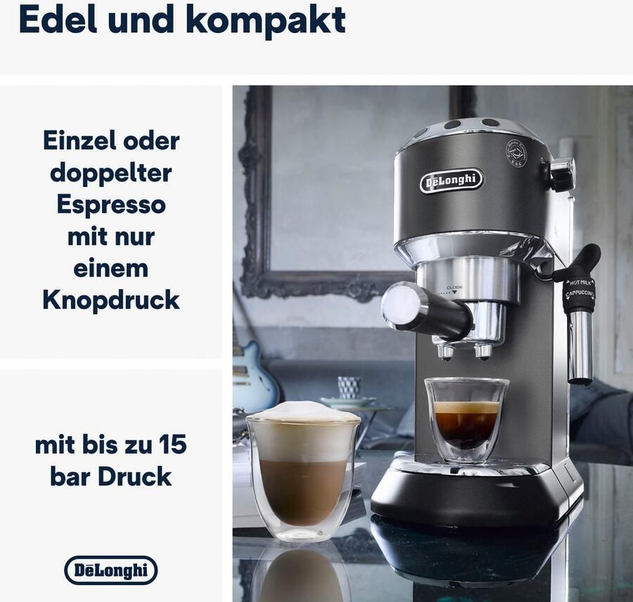 De'Longhi Espressomachine Dedica Style EC 685.B Slechts 15 cm breed geschikt voor E.S.E-pads 1L incl. melkopschuimer - Foto 2