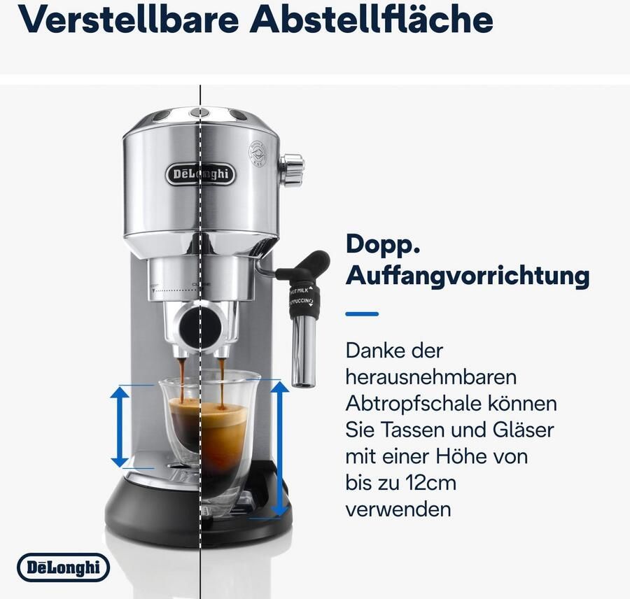 De'Longhi Espressomachine Dedica Style EC 685.B Slechts 15 cm breed geschikt voor E.S.E-pads 1L incl. melkopschuimer - Foto 2