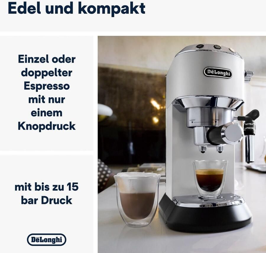 De'Longhi Espressomachine Dedica Style EC 685.B Slechts 15 cm breed geschikt voor E.S.E-pads 1L incl. melkopschuimer - Foto 5