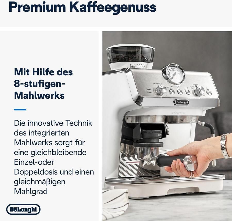 De'Longhi Espressomachine LA SPECIALISTA EC9155.W 8 maalgraden 3 temperaturen melkopschuimer & tamping hulp - Foto 2