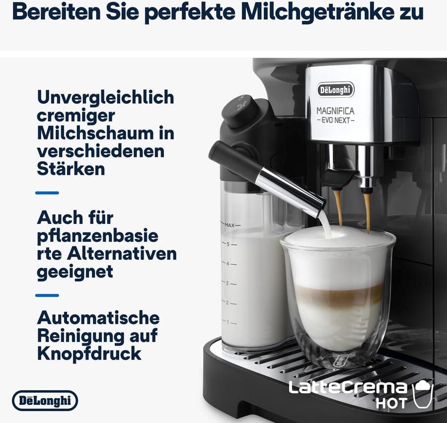 De'Longhi Volautomatisch koffiezetapparaat Magnifica Evo Next ECAM310.60.GB MyLatteFunktion 3 gebruikersprofielen LatteCrema-melksysteem 10 recepten - Foto 4