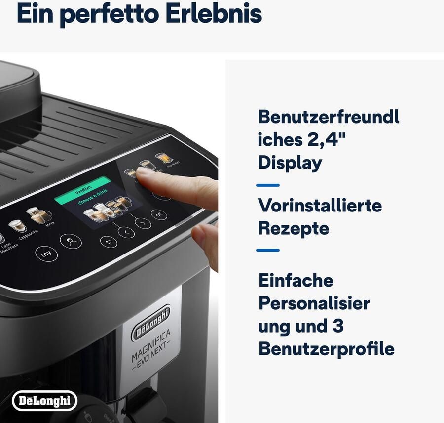 De'Longhi Volautomatisch koffiezetapparaat Magnifica Evo Next ECAM310.60.GB MyLatteFunktion 3 gebruikersprofielen LatteCrema-melksysteem 10 recepten - Foto 3
