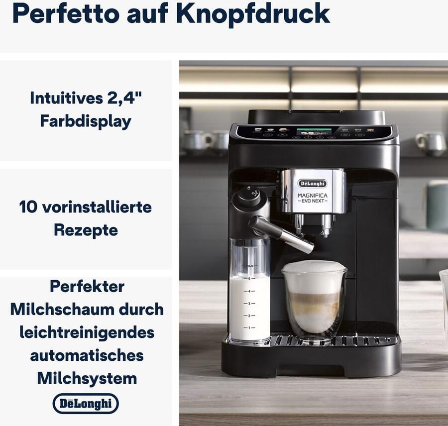 De'Longhi Volautomatisch koffiezetapparaat Magnifica Evo Next ECAM310.60.GB MyLatteFunktion 3 gebruikersprofielen LatteCrema-melksysteem 10 recepten - Foto 2