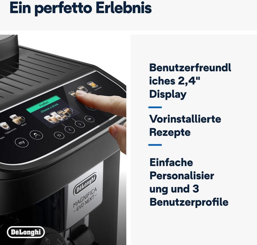 De'Longhi Volautomatisch koffiezetapparaat Magnifica Evo Next ECAM310.60.GB MyLatteFunktion 3 gebruikersprofielen LatteCrema-melksysteem 10 recepten - Foto 4