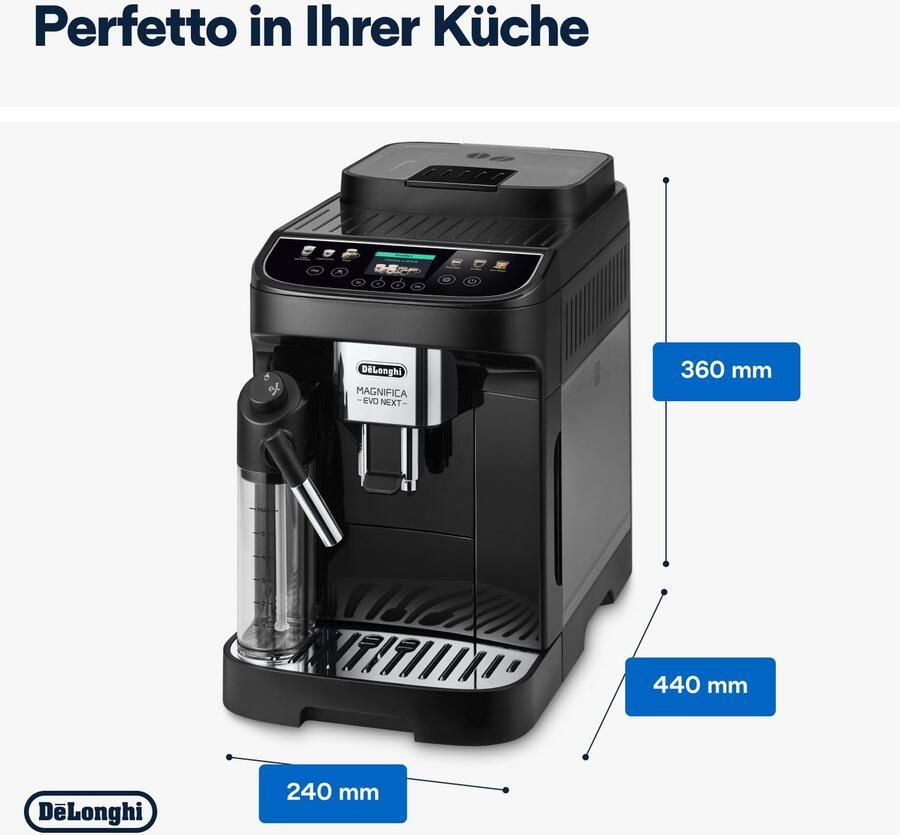 De'Longhi Volautomatisch koffiezetapparaat Magnifica Evo Next ECAM310.60.GB MyLatteFunktion 3 gebruikersprofielen LatteCrema-melksysteem 10 recepten - Foto 7