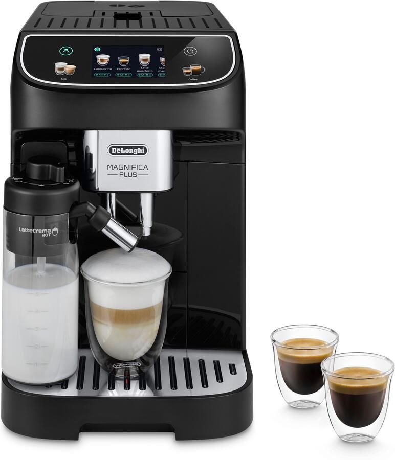 De'Longhi Volautomatisch koffiezetapparaat Magnifica Plus ECAM320.60.B 15 recepten LatteCrema melksysteem 3 5" touch-kleurendisplay extra shot functie automatische reiniging