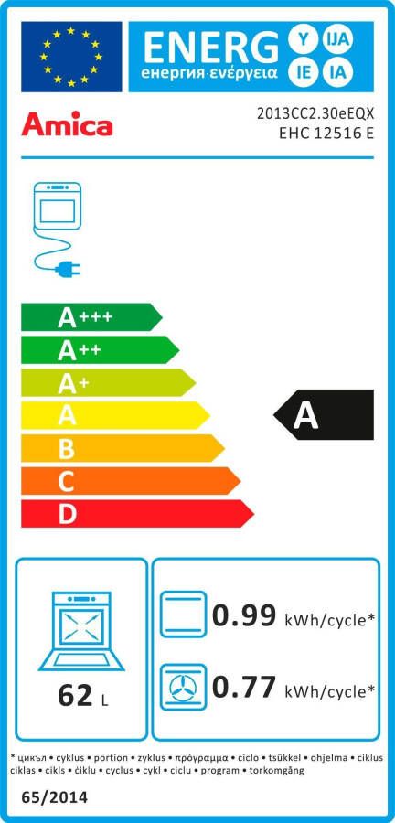 Amica Inbouw elektrisch fornuisset EHC 12516 E met restwarmte-indicator (set) - Foto 6