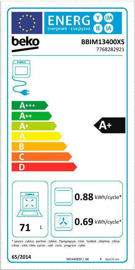 BEKO Inbouwoven BBIM13400XS