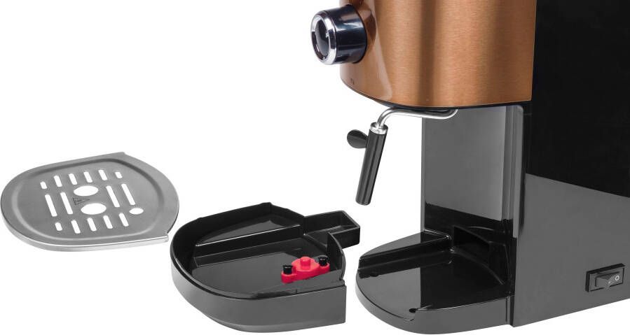 Bestron Espressomachine voor 2 kopjes Pistonmachine met draaibare stoompijp 15 Bar pompdruk 1450W koper - Foto 7
